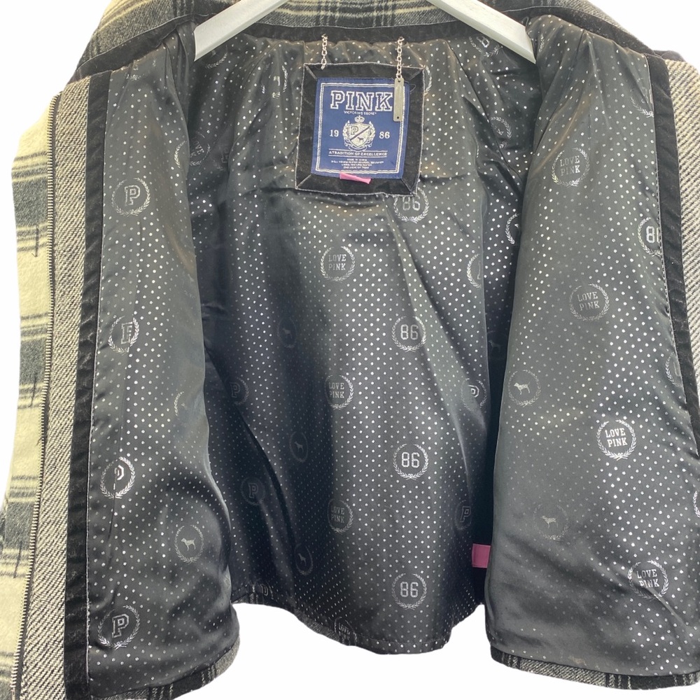 Pink by Victoria’s Secret Plaid Wool Blend Coat M - Picture 7 of 10